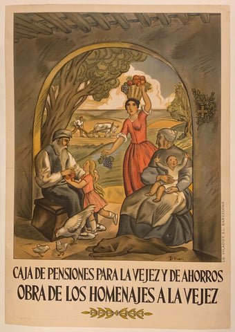Link to  Caja De Pensiones Poster ✓Spain, c. 1950s  Product