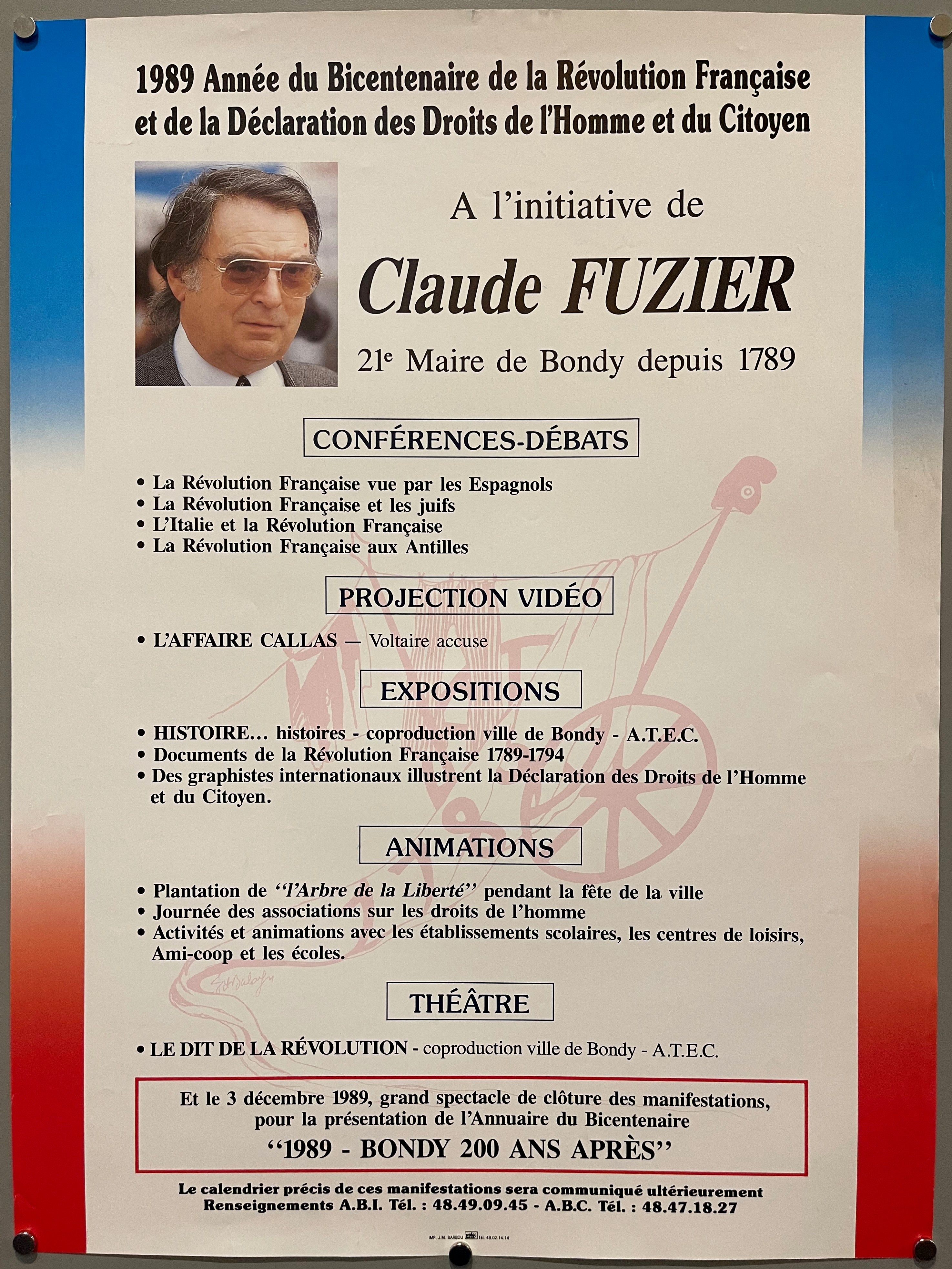 Claude Fuzier 21e Maire de Bondy Poster