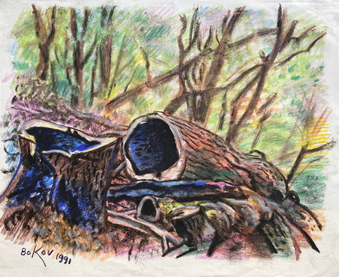 Link to  Tree Stumps Konstantin Bokov Oil Stick DrawingU.S.A, 1991  Product