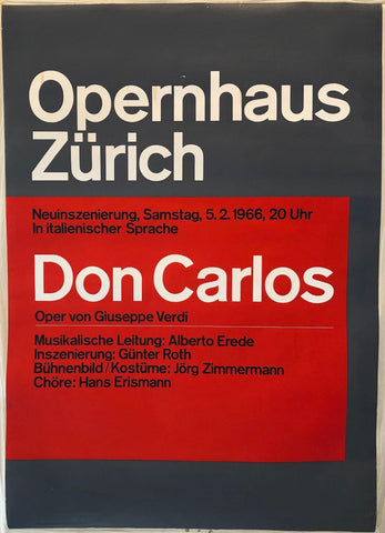 Link to  Opernhaus Zürich "Don Carlos"   Giuseppe VerdiSwitzerland, 1966  Product