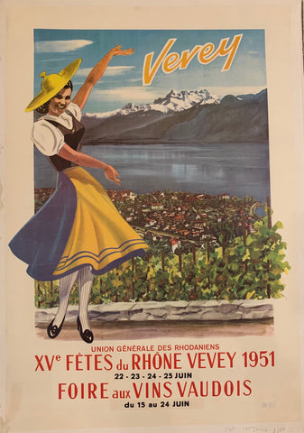 Link to  Vevey Poster ✓Switzerland, 1951  Product