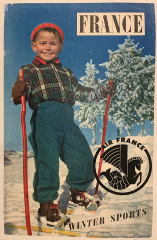 Link to  France Winter Sports Travel Poster ✓France, c. 1950  Product