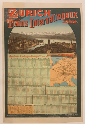 Link to  Zurich Trains Internationaux Poster ✓Switzerland, 1899  Product