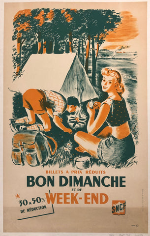 Link to  Bon Dimanche et de Week-end Poster ✓France, 1951  Product