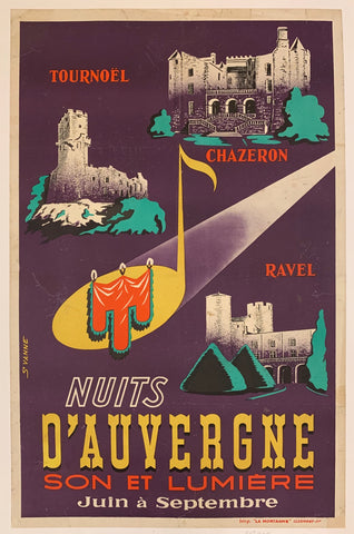 Link to  Nuits D'Auvergne Poster ✓France, c. 1950s  Product