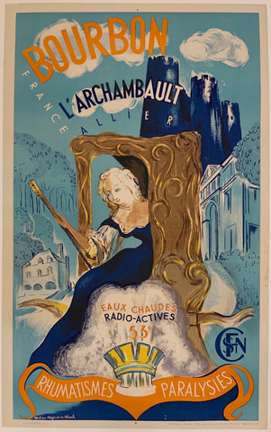 Link to  Bourbon-L'Archambault Poster ✓France, c. 1949  Product