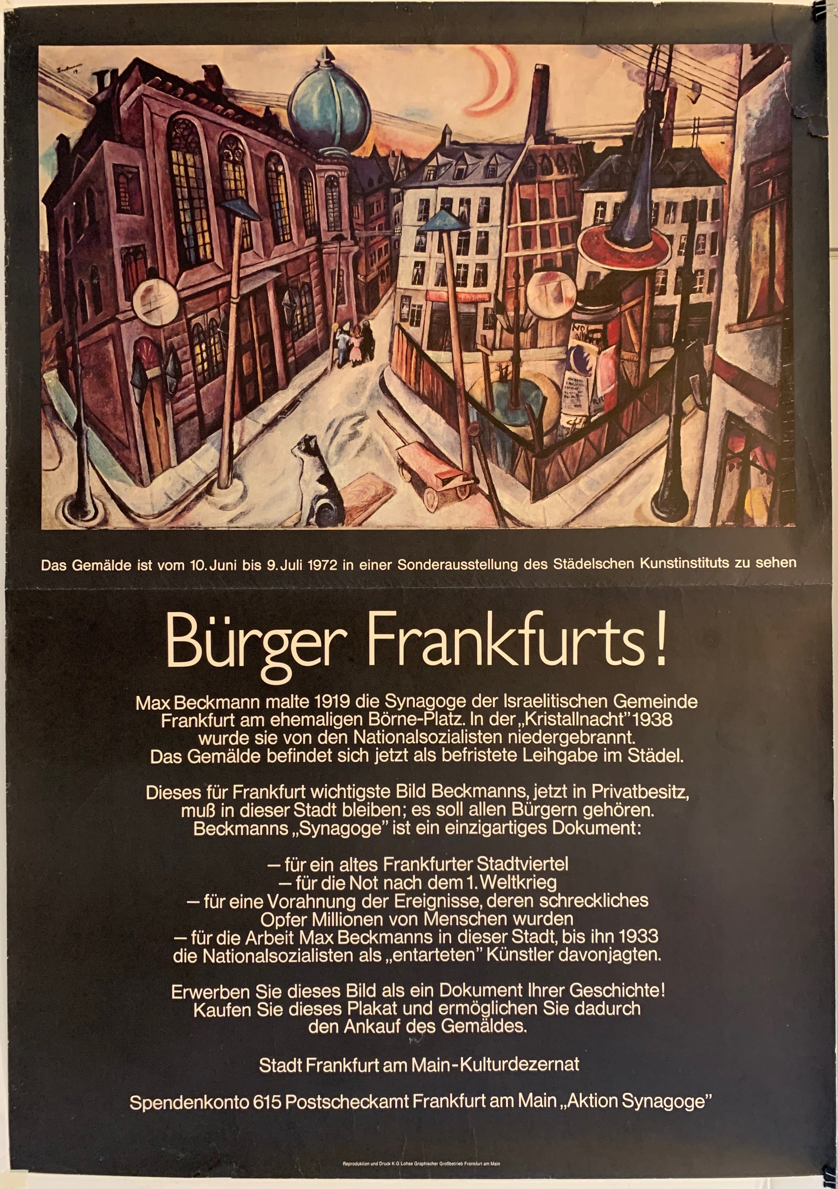 Burger Frankfurts Max Beckmann Poster