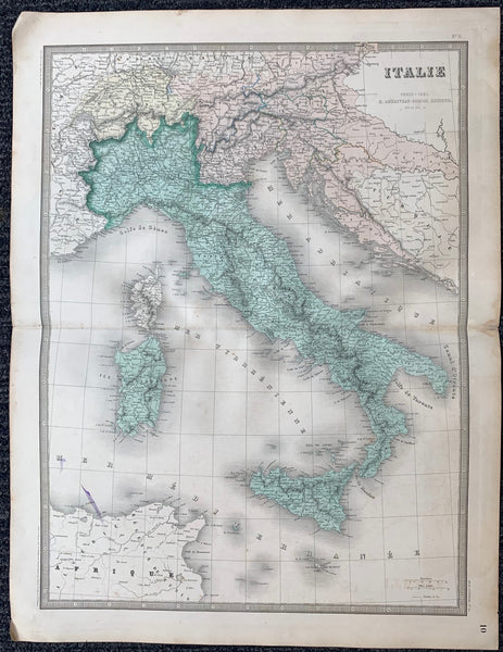 Italie Map 1860 Poster Museum   4ERZNEI Grande 