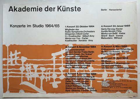 Link to  Akademie Der Künste Concerts PosterGermany, 1964  Product