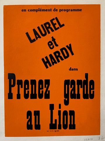 Link to  Laurel et Hardy PosterFrance, 1933  Product