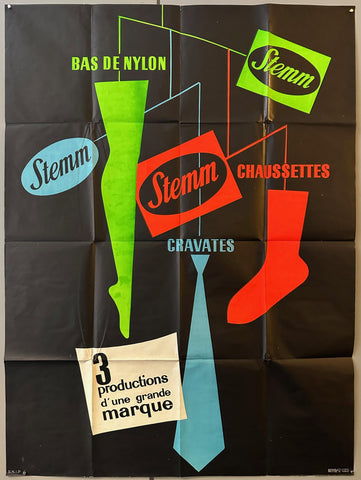 Stemm Bas, Chaussettes, Cravates Advertising Poster (Large)