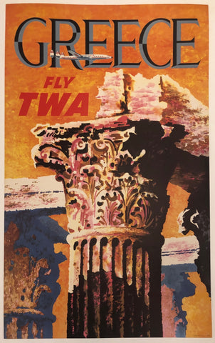 Link to  Greece Fly TWA Travel Poster ✓United States, c. 1965  Product