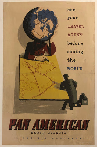 Link to  Pan American World Airways Poster ✓England, c. 1950  Product