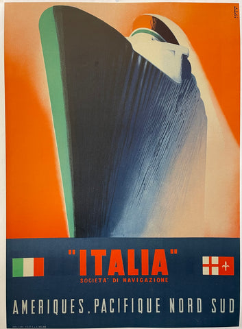 Link to  Italia Societá di Navigazione Poster ✓Italy, 1960  Product