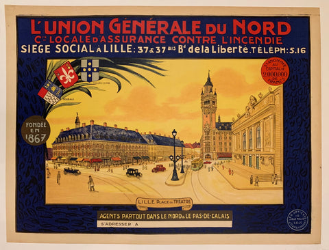 Link to  L' Union Generale Du Nord Poster ✓France, c. 1939  Product