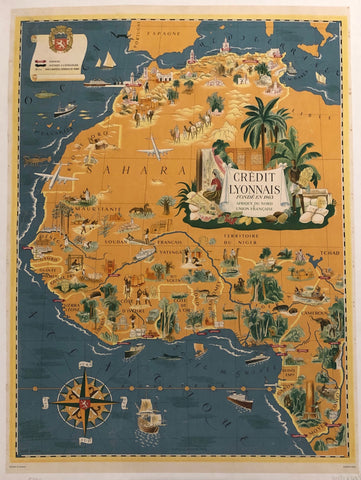 Link to  Credit Lyonnais Advertising Map ✓France, c. 1945  Product