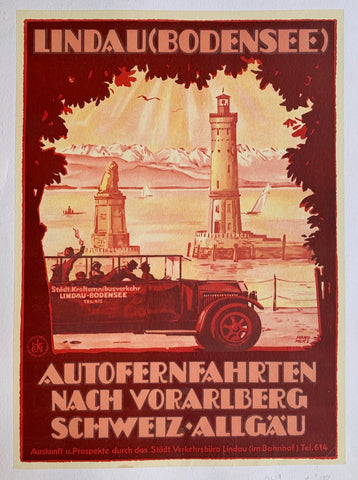 Link to  Lindau (Bodensee) - Autofernfahrten Nach Vorarlberg Schweilz AllgauHans Merz c.1925  Product
