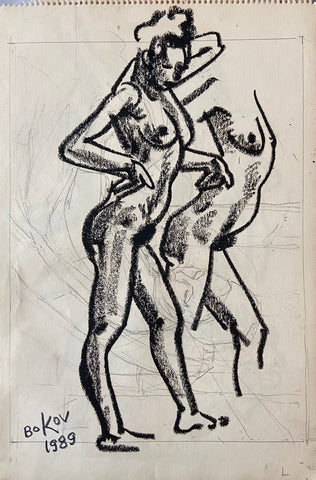 Link to  Two Female Nudes Konstantin Bokov Charcoal DrawingU.S.A, 1989  Product