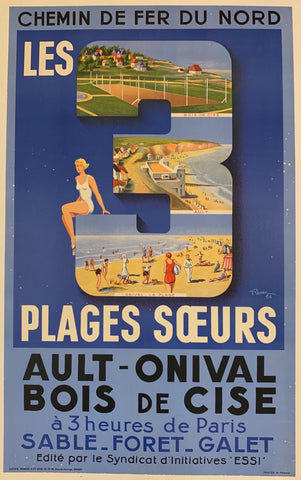 Link to  Les 3 Plages Sœurs Travel Poster ✓France, 1934  Product