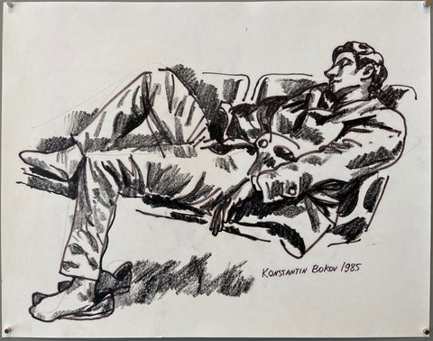 Link to  Man Sleeping Konstantin Bokov Charcoal DrawingU.S.A, 1985  Product