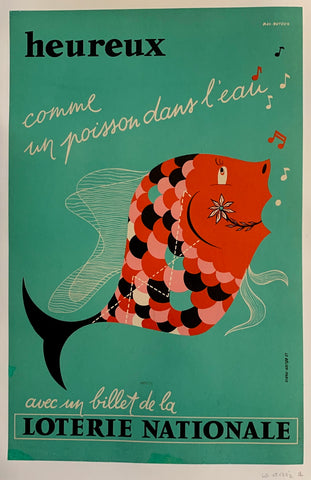 Link to  Heureux "Comme un Poisson dans l'eau" Loterie NationaleFrance, C. 1965  Product