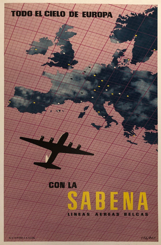 Link to  La Sabena Travel Poster ✓Belgium, c. 1960  Product