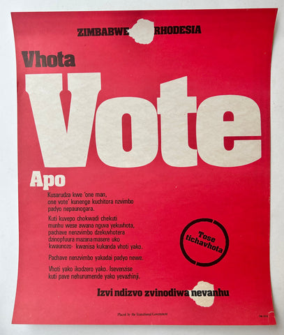 Link to  Use Your Vote Poster #3Zimbabwe, 1979  Product