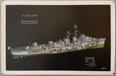 Link to  Escorteur Rapide Surcouf Poster, MatteFrance, 1954  Product