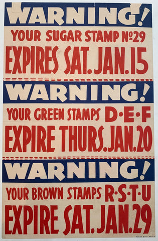 Link to  Warning! Your Sugar Stamp No 29 Expires Sat. Jan. 15USA, C. 1917  Product