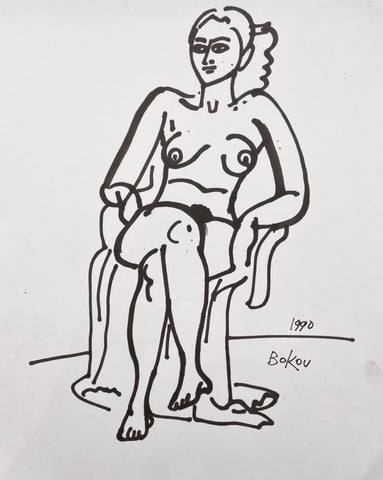 Link to  Seated Female Nude Konstantin Bokov DrawingU.S.A, 1990  Product