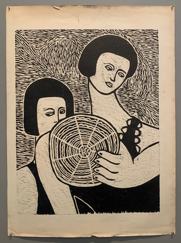 Link to  Women With Disk Woodblock PrintBrazil, c. 1964  Product