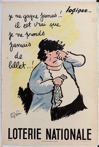 Link to  Loterie Nationale: "Crying Woman"France, 1963  Product