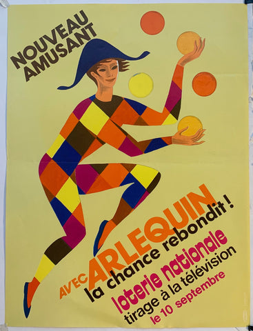 Link to  Arlequin Loterie Nationale - Juggling in YellowFrance, C. 1955  Product