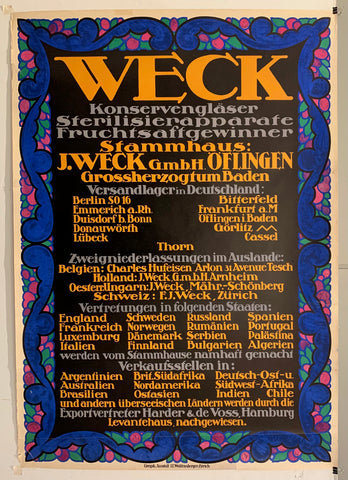 Link to  Weck PosterSwitzerland, c. 1920  Product