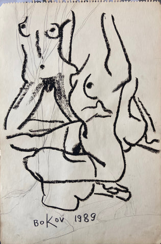 Link to  Three Female Nudes Konstantin Bokov Charcoal DrawingU.S.A, 1989  Product