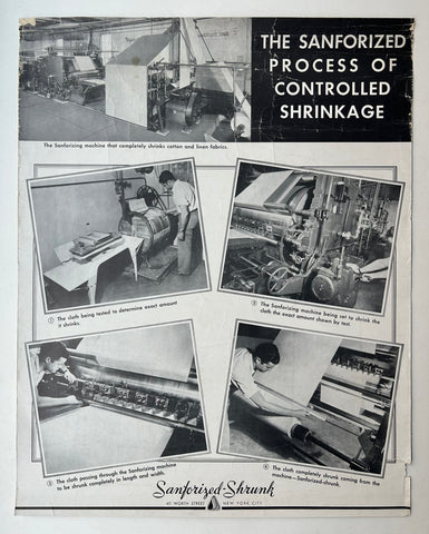 Link to  The Sanforized Process of Controlled Shrinkage PosterUSA, c. 1935  Product