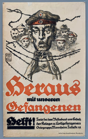 Link to  Heraus mit unseren Gefangenen PosterGermany, c. 1919  Product