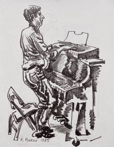 Link to  Double Piano Konstantin Bokov Charcoal DrawingU.S.A, 1985  Product