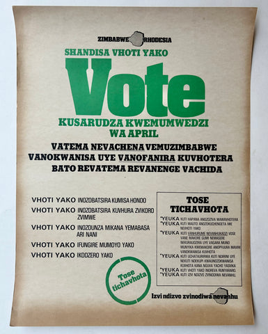 Link to  Use Your Vote Poster #5Zimbabwe, 1979  Product
