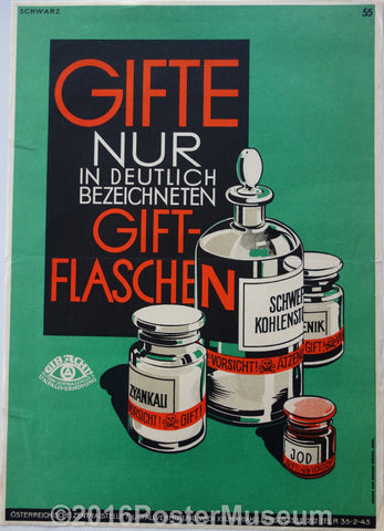 Link to  Gifte nur in deutlich bezeichneten gift-flaschenAustria c. 1935  Product