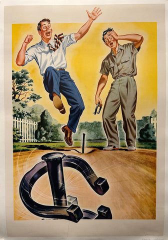 Link to  Men Playing Horseshoe Poster ✓U.S.A., c. 1950  Product