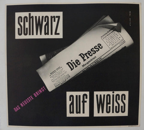 Link to  Schwarz Das Neueste Bringt Auf Weiss Die Presse ✓Austria, C. 1950s  Product