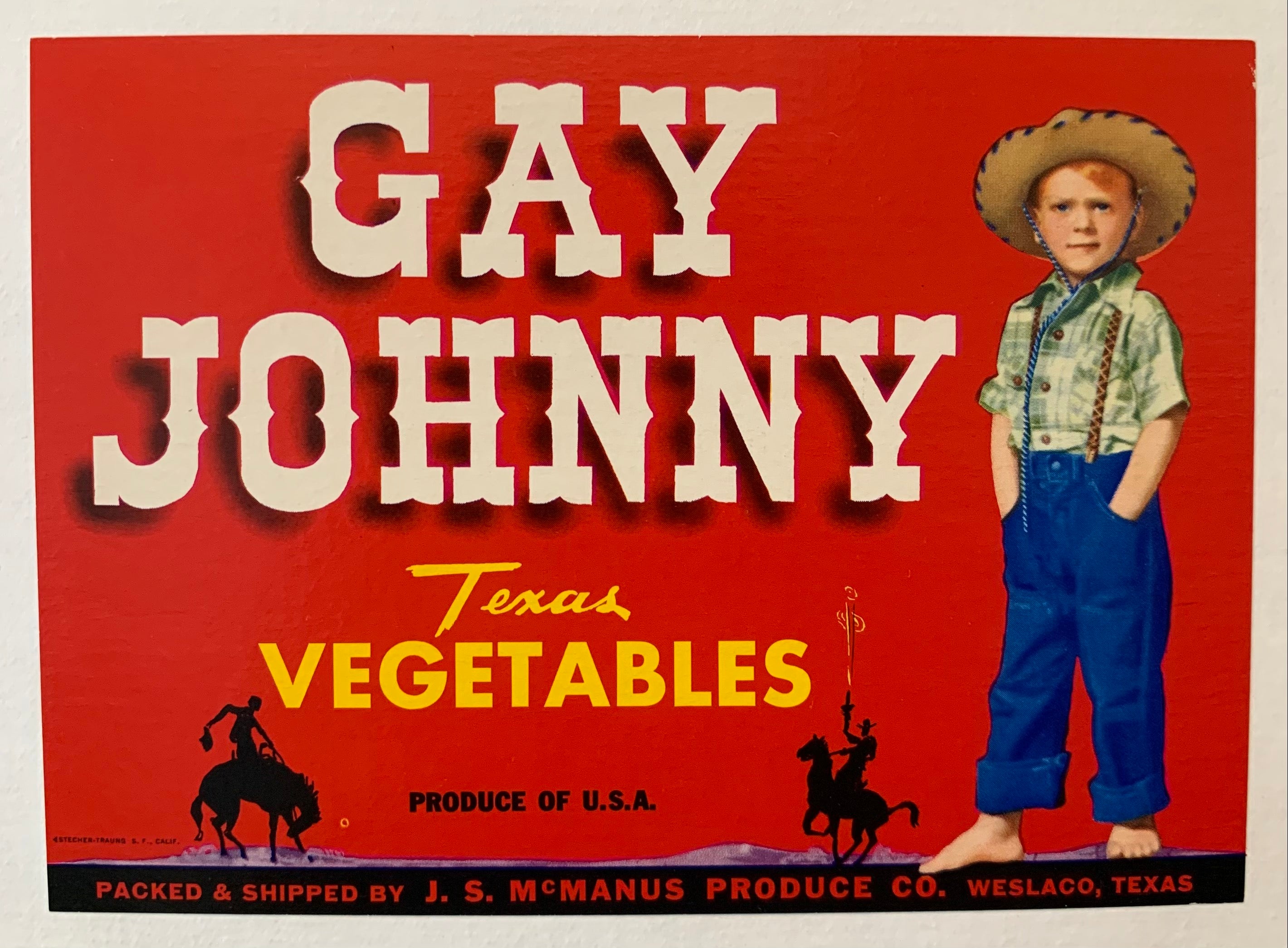 Gay Johnny Vegetable Label