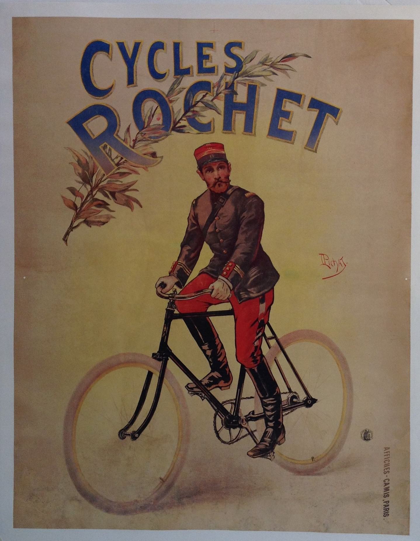 Reproduction affiche ancienne publicité Hutchinson bicycle - acheter Reproduction affiche ancienne publicité Hutchinson bicycle - acheter