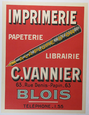 Link to  A La Plume D'Or Imprimerie C. Vannier Blois  Product