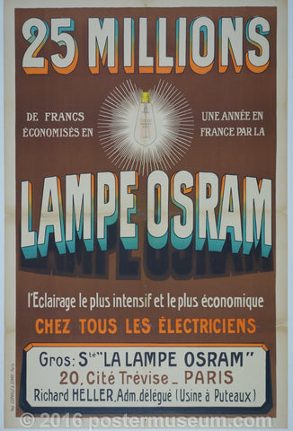 Link to  25 Millions Lampe OsramFrance - c. 1910 - imp. Cornille  Product