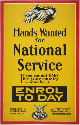 Link to  Hands Wanted for National ServiceGreat Britain - c. 1917  Product