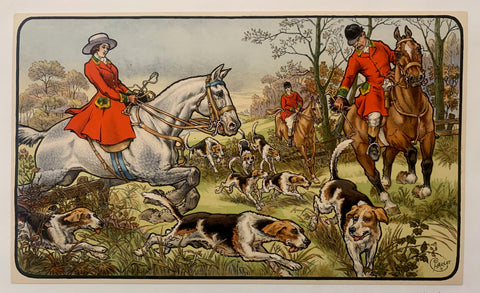 Link to  English Fox Hunting Poster ✓Belgium, c. 1880  Product