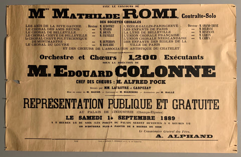 Link to  M. Edouard Colonne PosterFrance, 1889  Product
