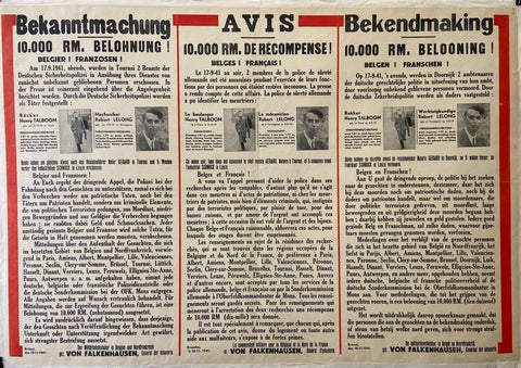 Link to  Bekanntmachung, Avis, Bekendmaking PosterBelgium, 1941  Product